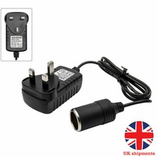 UK Car Cigarette Lighter 240V Mains Plug to 12V Socket Adapter Converter Plug