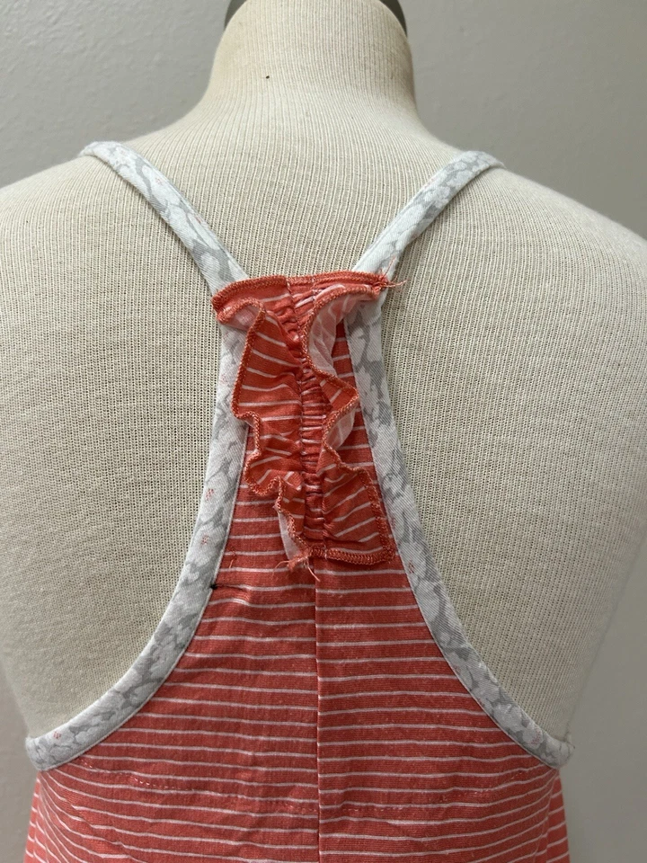 Pijama Ellen Tracy Camisón Mediano Rayas Rosa Salmón Adorable Largo Calce Ajustado Foto 4 de 4