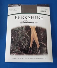 BERKSHIRE  Shimmers Ultra Sheer Control Top Pantyhose 4429 French Coffee Size 1