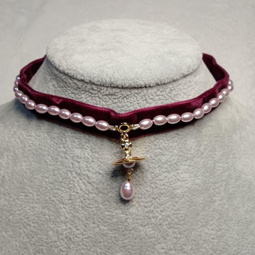 Vivienne Westwood ALEKSA Pearl ORB Choker Necklace Red Gold NEW eBay