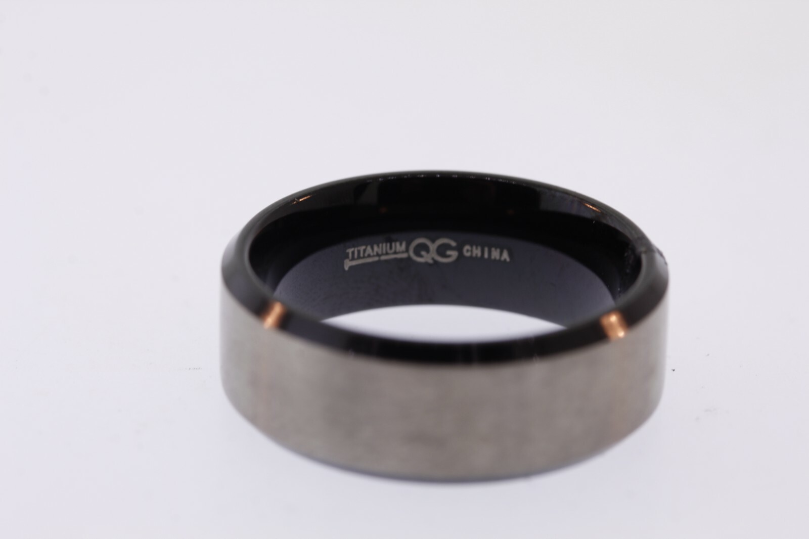 Titanium 8mm Two-Tone Ring Band Ring - image 7