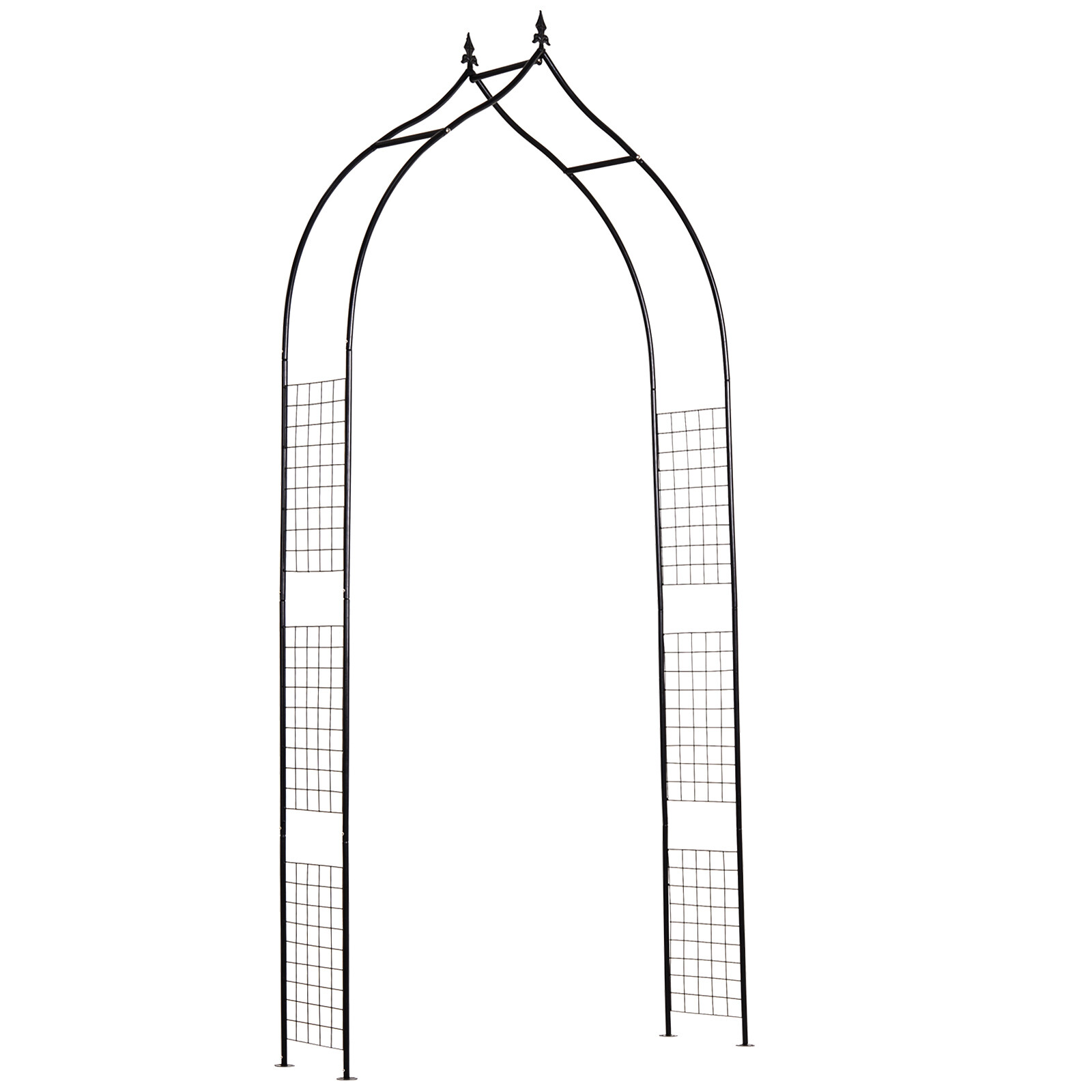 Steel Frame Backyard Pergola for Plants & Trellis Garden Arch Black