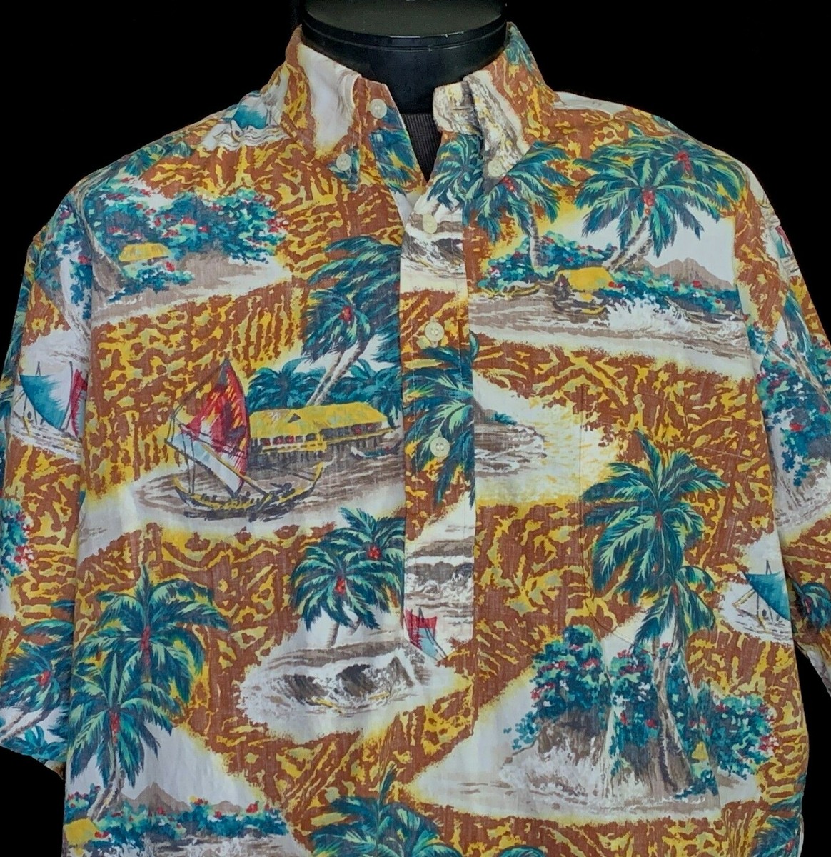 トップス 80s reyn spooner pullover hawaiian shirt Vintage 80s Phil Edwards Reyn Spooner Pull Over Hawaiian