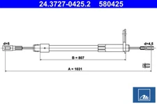 ATE 24.3727-0425.2 Cable Pull, Parking Brake For MERCEDES-BENZ E-Class W210 S210