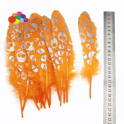 10/100pcs Beautiful Goose Feathers Skull Print High Quality Swan Handicraft - Picture 13 of 21