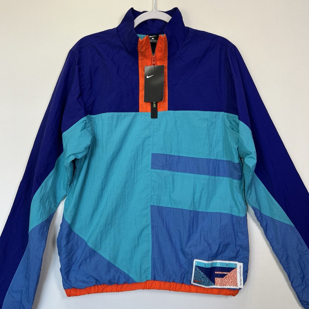 ウェア 2002-04 USA Nike Windbreaker NWT Nike Flight ¼ Zip Basketball Jacket Mens XS Blue Orange