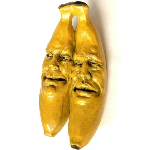 Funny Bananas, a Mask-style Wall Sculpture, Signed, Weatherproof Cast Stone - Picture 8 of 12
