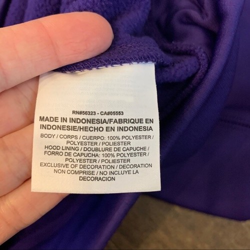 NIKE Kids Youth Therma Fit Pullover Hoodie LARGE L Purple Logo & Pockets Sweater - Picture 5 of 6