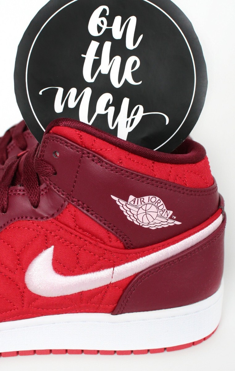 Nike Air Jordan 1 Retro Mid SE Quilted Red Pink GS UK 5.5 US