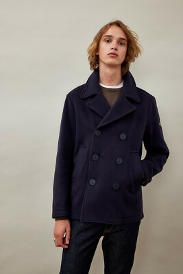 ROY ROGER'S Doppipetto Uomo Peacoat 2022 Giacca in Lana con Bottoni Blu 048  BLUE | eBay
