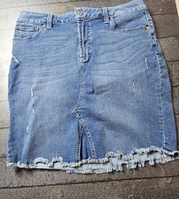 Seven 7 Vintage Style Studded Women's Stretch Denim Skirt 5 Pocket Size 12
