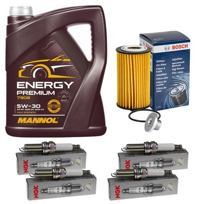 BOSCH Inspektionspaket 5L MANNOL Energy Premium 5W-30 für Chevrolet Trax