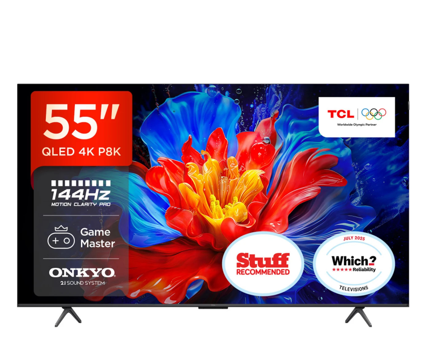 TCL 55" QLED 4K HDR PRO Smart TV 55P8K-UK 144Hz Game Accelerator *BRAND NEW*