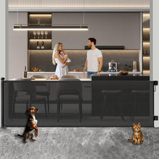 Huafly 98 Inch Retractable Baby Gates Extra Wide, No Drilling Baby Gates for Lar