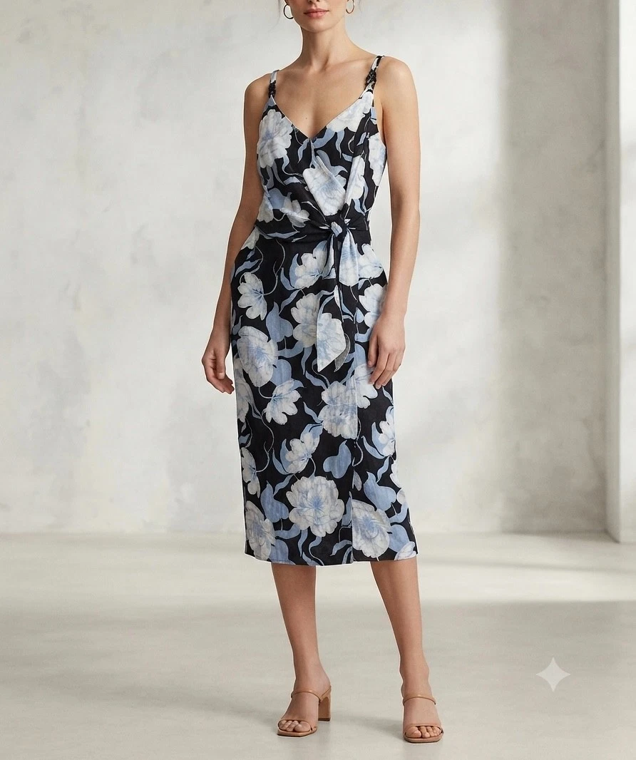 ellen tracy linen dress Linen BLEND SHIRT DRESS Linen / M