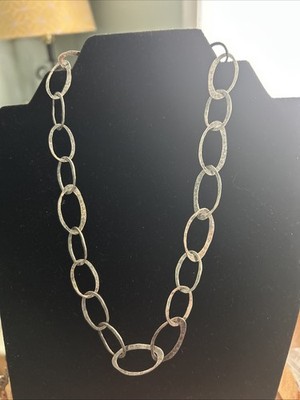 SILPADA 19'' HAMMERED STERLING SILVER OVAL LINK CHAIN NECKLACE N1667