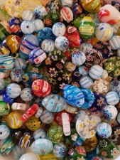Lampwork Millefiori Glass Beads Lot Of 280+ PC  (A7)