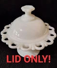 Vintage Milk Glass Lid Replacement For Anchor Hocking Lace Edge Compote Pedestal