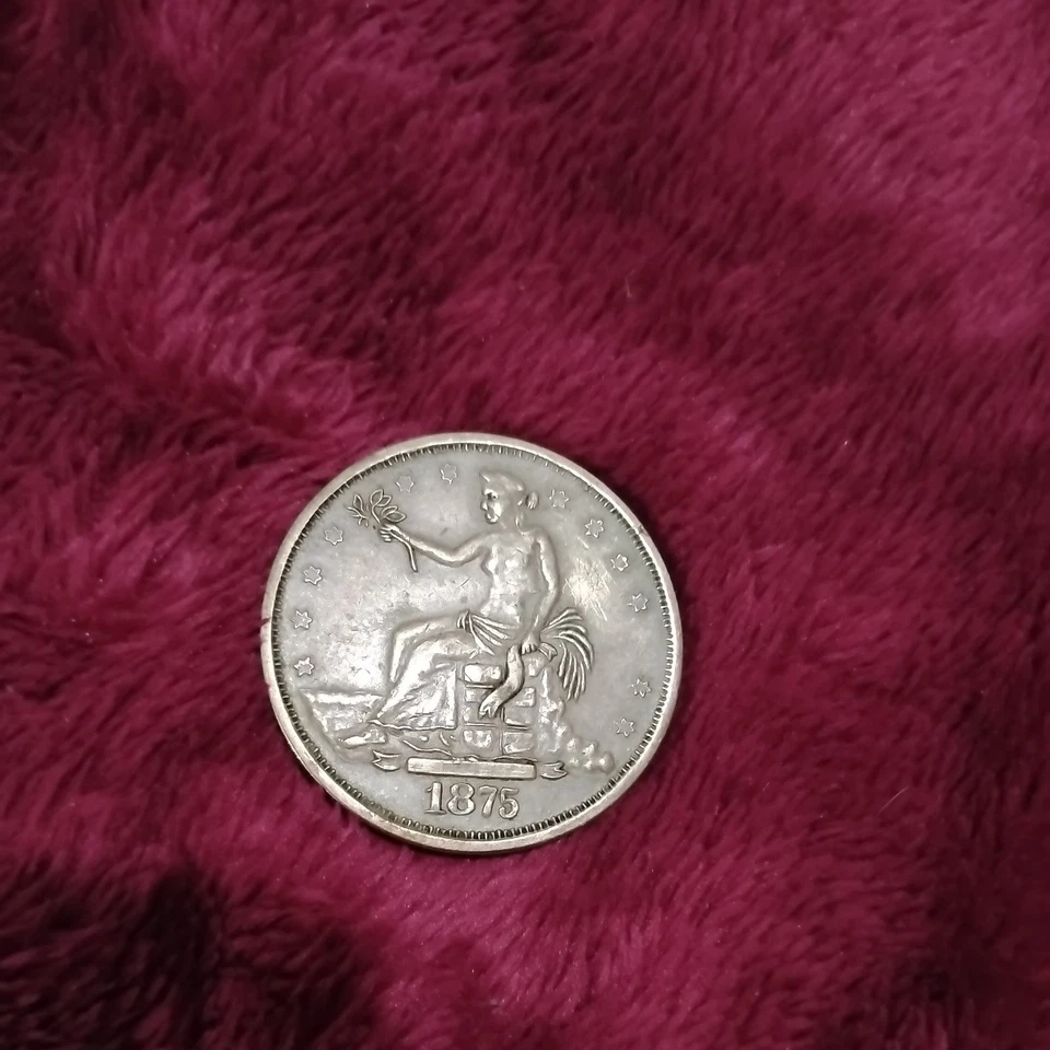 Dólar de comercio de plata 1875 S $1 en bruto Foto 3 de 4