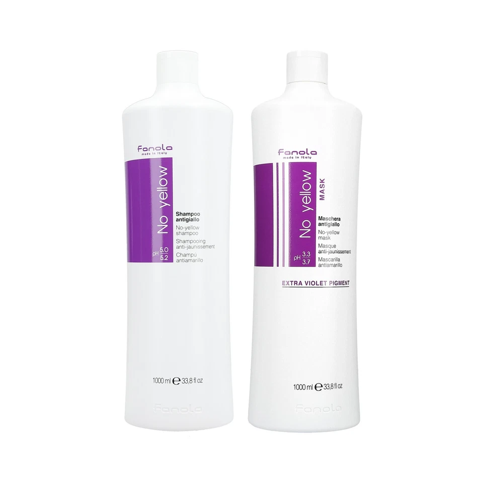 FANOLA NO YELLOW Set für blondes Haar Shampoo 1000ml+Maske 1000ml