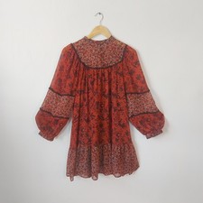 Boho cottagecore festival Rust coloured dress by Zara size S 8 folksy