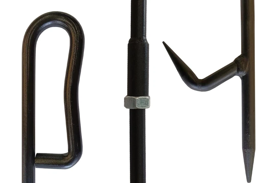 Fire Poker para pozo de fuego. Chimenea de póker de alta resistencia 34 Inc 2 lb hecha de diamela... Foto 4 de 4