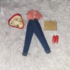 Barbie PICNIC SET 1959 Vintage fashion #967 Hat, Shirt, Jeans, Basket & Shoes