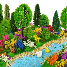 50 Pieces Model Trees 1.1-5.5inch Mixed Diorama Tree Flower Grass...