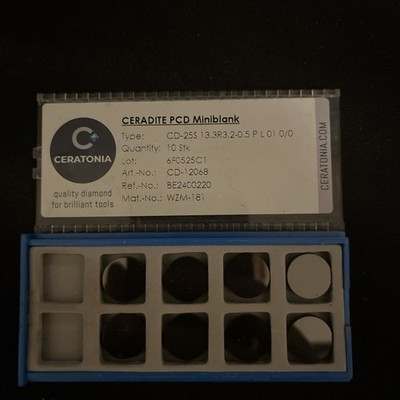 8X CERADITE PCD CD 25 s Miniblanks von Ceratonia. PCD Rohlinge