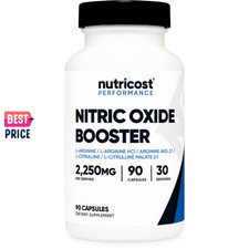 Nutricost Nitric Oxide Booster 2250mg 90 Capsules - Gluten Free, Non-GMO