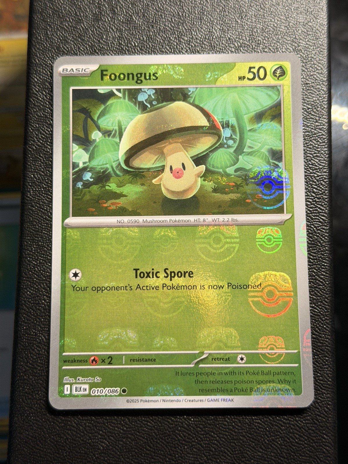 Foongus (Master Ball Pattern) 010/086 - SV: Black Bolt Pokemon Holo NM