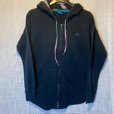 Adidas Black Full Zip Hoodie Active Long Sleeve Pockets 7W050 Womens Medium