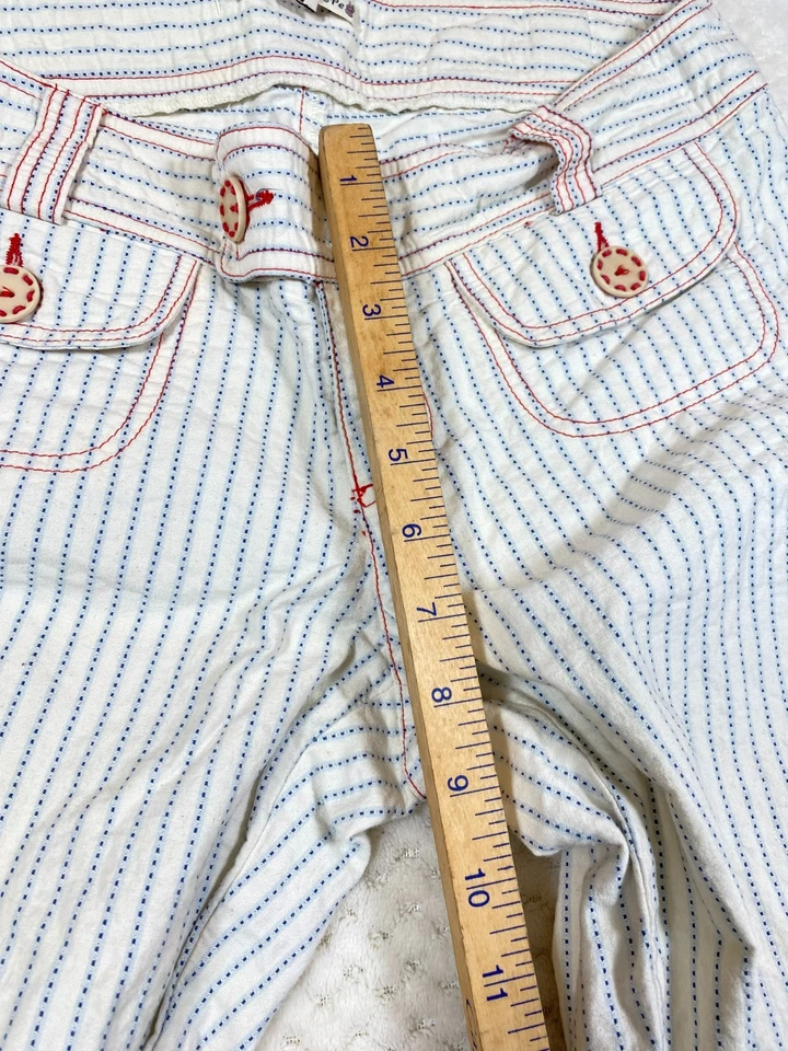 Pantalones cortos Nanette Lepore para mujer 6 blanco roto azul a rayas rojo Foto 3 de 4