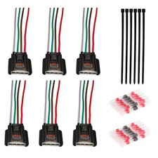 Set of 6 Ignition Coil Connector Plug Harness Replacement for Toyota
