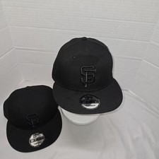 San Francisco Giants Hat Blackout New Era 9Fifty Adj Snapback Cap Euc 1 Per