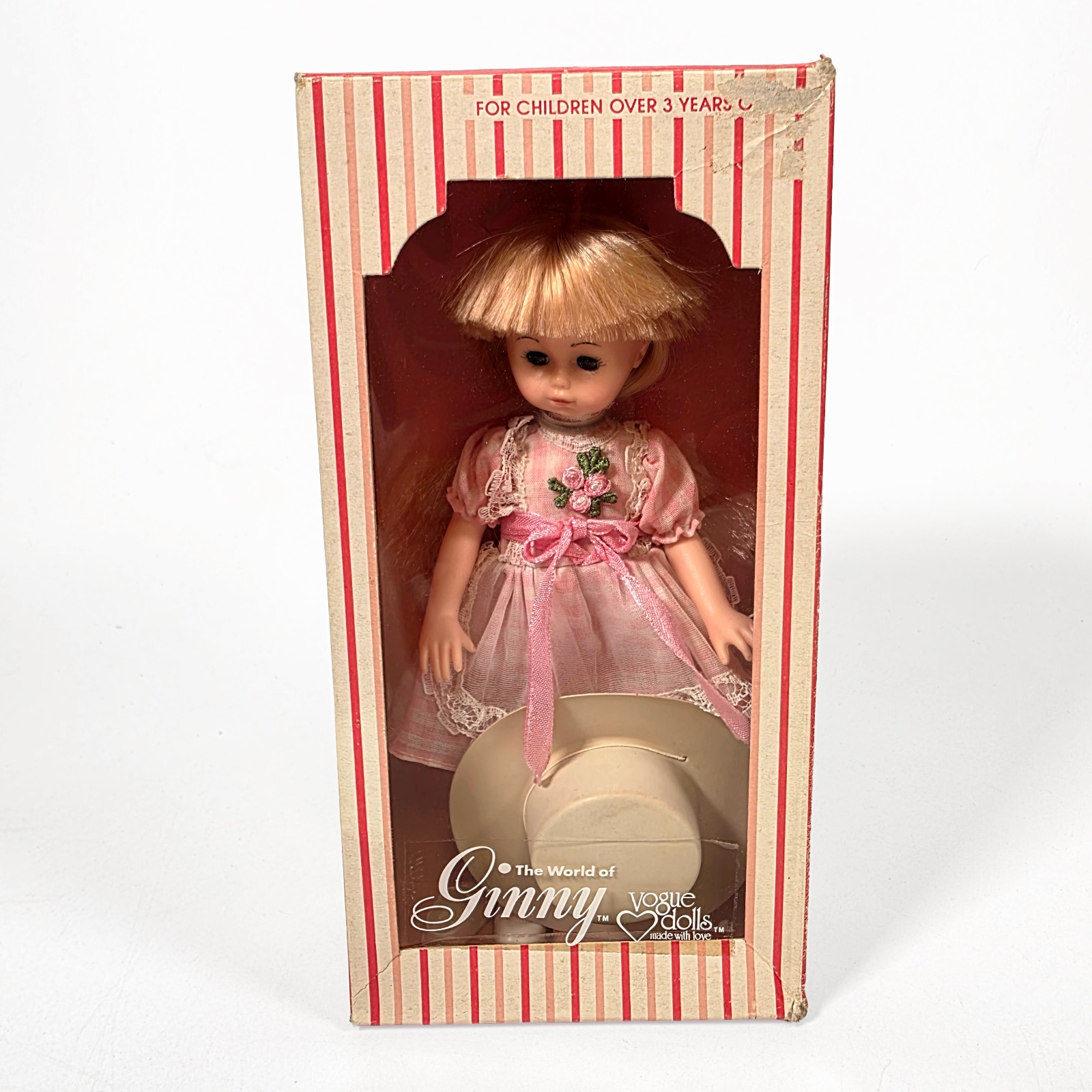 World of Ginny by Vogue Dolls • Pink & White Flower Lace Dress & Hat • 1978