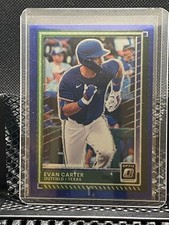 Evan Carter 2025 Donruss Optic Blue Velocity  #77 - Rangers