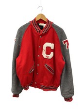 HOWE Varsity Jacket -- Wool, Red, Made in USA, 80s