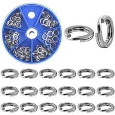 Fishing Split Rings Kit 100pcs Stainless Steel Fishing Lure Rings Connector ...