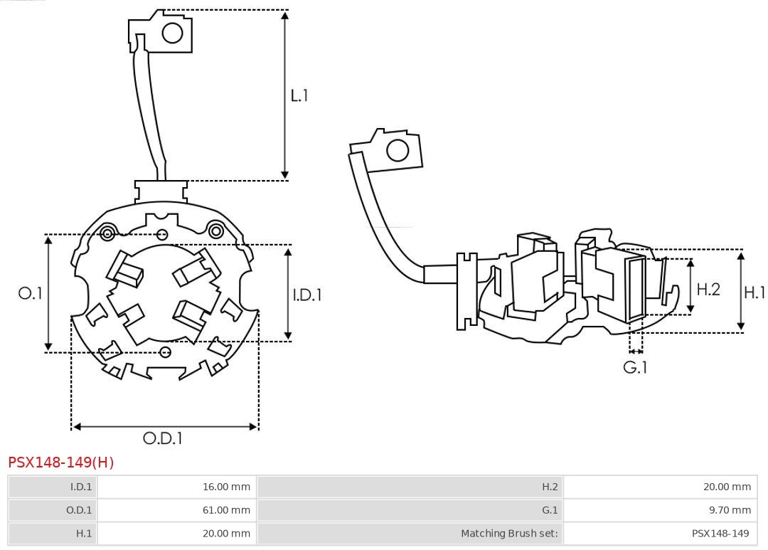 CARBON BRUSH STARTER PSX148-149(H) FORCARBON BRUSH STARTER PSX148-149(H) FOR BMW - Image 17