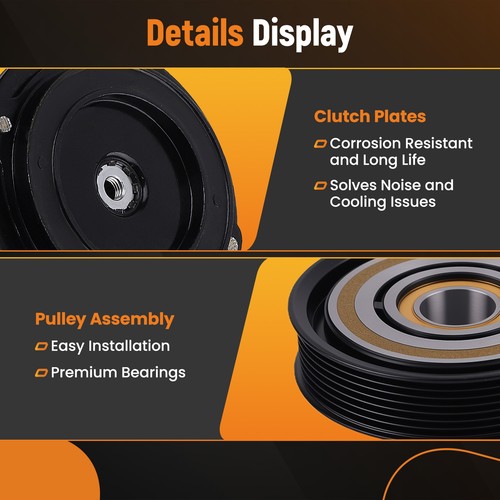 AC Compressor Clutch Kit Pulley Coil Plate for Dodge Ram Series 5.7L 2003-2008 - Picture 3 of 18
