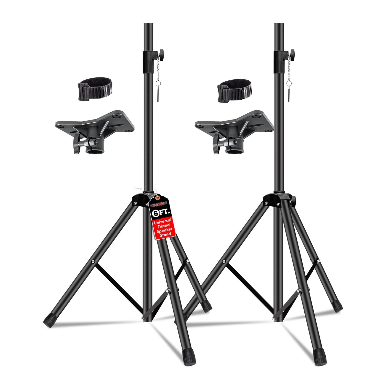 5Core Speaker Stand Tripod Pair Heavy Duty Adjustable 72" Universal Mount