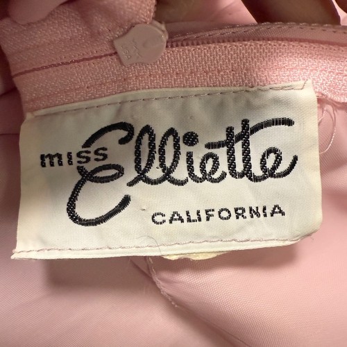 Vintage Miss Elliette rosa Plissee Kleid 80er Midi California Designer - Bild 2 von 16