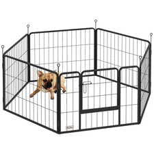 Image of PawHut Dog Playpen, 6 Panels Puppy Pen Dog Playpen, 60cm High, Grey