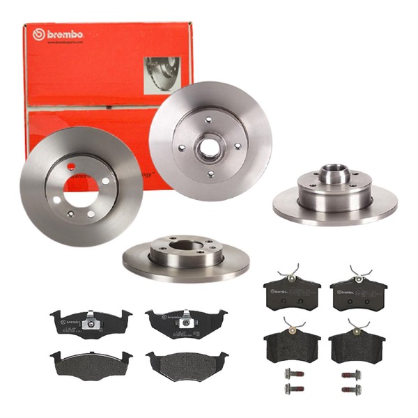 Brembo Bremsscheiben + BelÄGe Vorne & Hinten FÜR Vw Golf 3 1H Polo Classic 6V2-image
