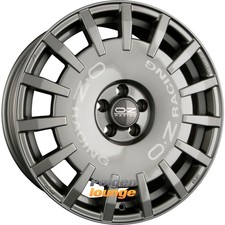 4x OZ RALLY RACING Dark Graphite + Silver Lettering 8x17 ET35 5x112
