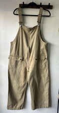 Beige Cotton Work Coverall Jumpsuit Unisex Utility Pockets XL