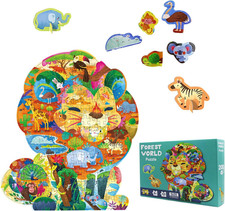 Animal Puzzles for Kids Ages 6-8 200 Piece Lion Jigsaw Puzzles Unique Animal Sha