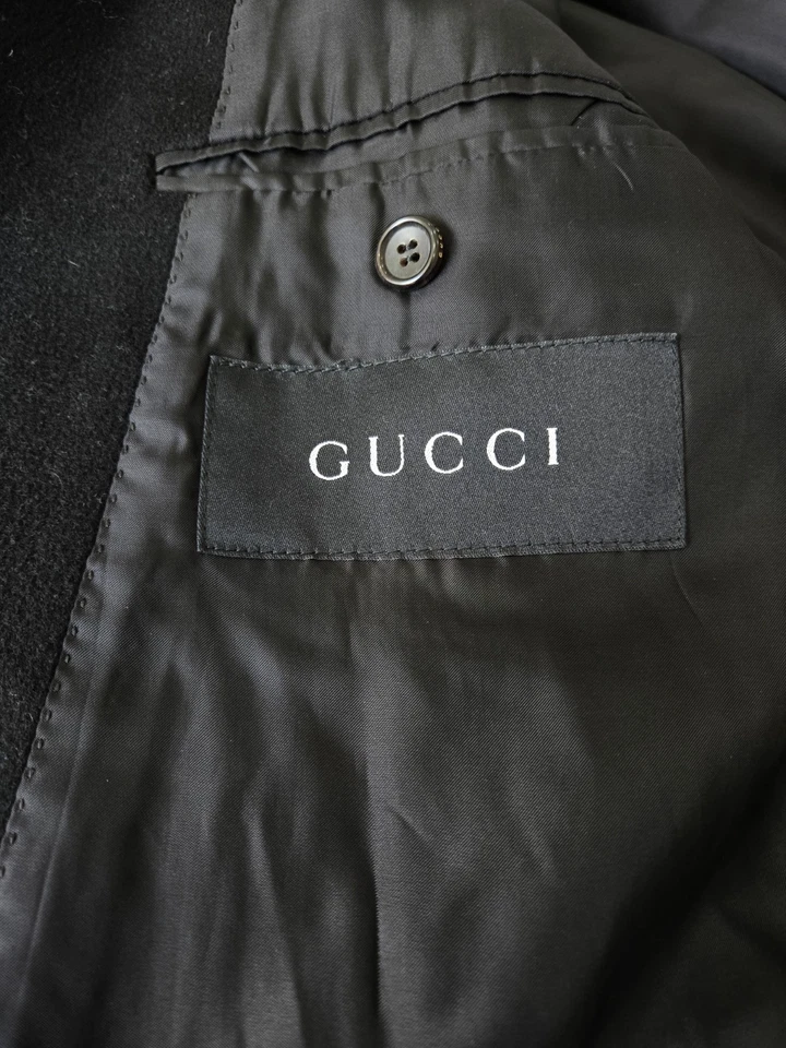 Gucci Black Wool Double Breasted Coat - Image 4 of 4