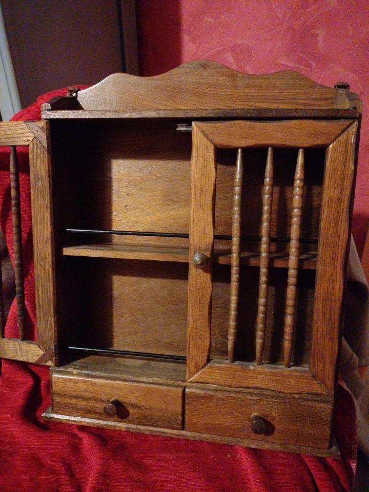 Ancienne Étagère À Épices En Bois - Photo 2/4